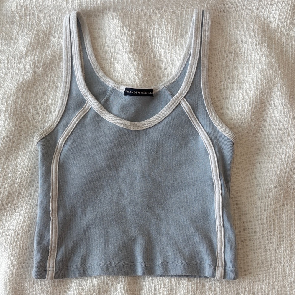 Brandy Melville Blue Tank with White Trim